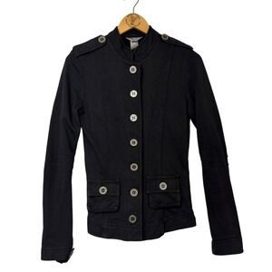 Hard‎ Tail Forever Black Cotton Military Style Jacket Size S